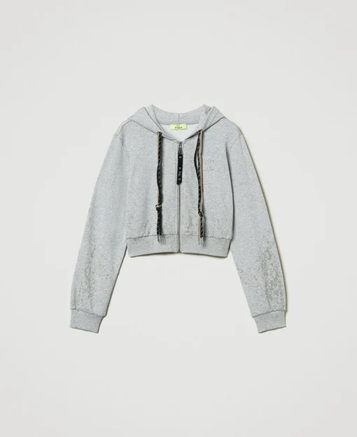 Sweat-shirt Cropped MYFO Avec Imprimé Pailleté