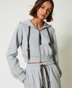 Sweat-shirt Cropped MYFO Avec Imprimé Pailleté