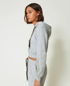 Sweat-shirt Cropped MYFO Avec Imprimé Pailleté