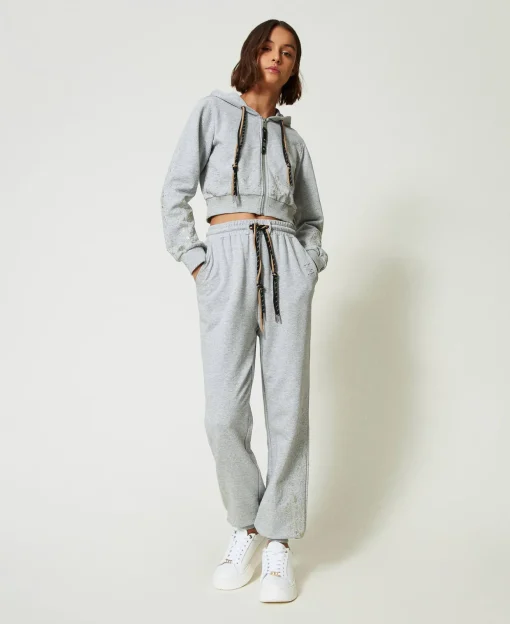 Sweat-shirt Cropped MYFO Avec Imprimé Pailleté