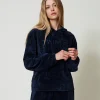 Sweat-shirt En Velours Avec Logo Brodé
