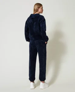 Sweat-shirt En Velours Avec Logo Brodé