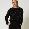 Sweat-shirt Ras-du-cou Avec Perles
