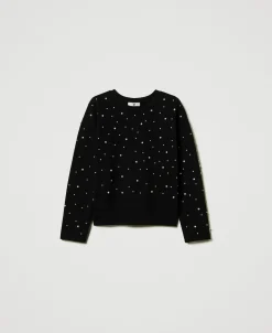 Sweat-shirt Ras-du-cou Avec Perles