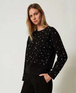Sweat-shirt Ras-du-cou Avec Perles