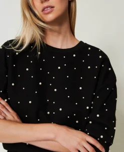 Sweat-shirt Ras-du-cou Avec Perles