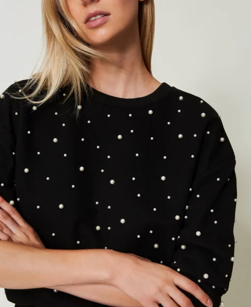 Sweat-shirt Ras-du-cou Avec Perles
