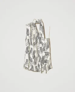 Top Asymétrique Jacquard Avec Imprimé Jaguar