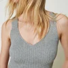 Top Cropped En Maille Côtelée