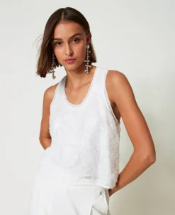 Top Débardeur Avec Sequins All-over