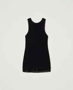 Top Double Usage En Maille Avec Ajours