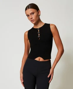 Top Double Usage En Maille Avec Oval T