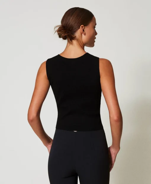 Top Double Usage En Maille Avec Oval T