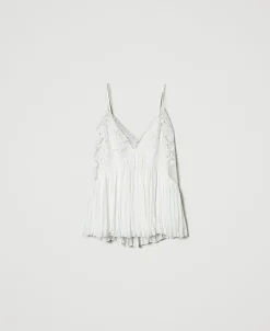 Top En Crépon Et Tulle