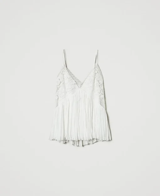 Top En Crépon Et Tulle