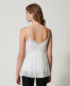 Top En Crépon Et Tulle
