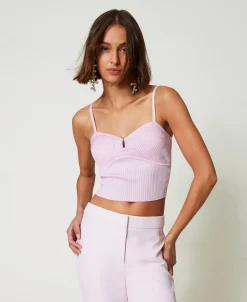Top En Fil Recyclé Avec Perles