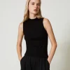 Top En Maille Avec Strass Dégradés