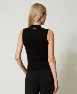 Top En Maille Avec Strass Dégradés