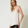 Top En Satin Avec Bretelles Spaghetti