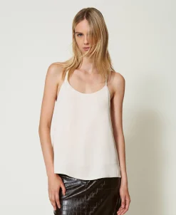 Top En Satin Avec Bretelles Spaghetti