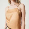 Top En Satin Avec Col Droit