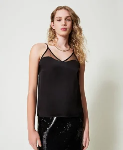 Top En Satin Et Tulle