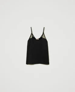 Top En Satin Et Tulle