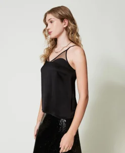 Top En Satin Et Tulle