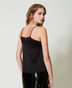Top En Satin Et Tulle