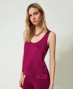Top En Satin Martelé
