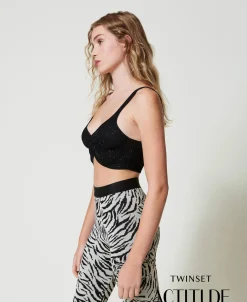 Top MYFO En Maille Avec Imprimé Pailleté