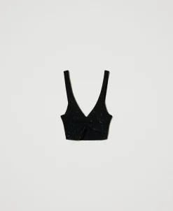 Top MYFO En Maille Avec Imprimé Pailleté