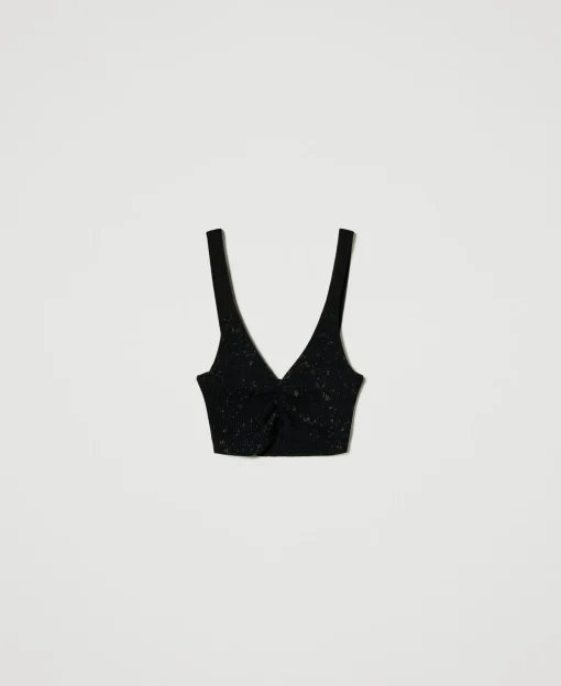 Top MYFO En Maille Avec Imprimé Pailleté