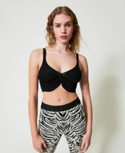 Top MYFO En Maille Avec Imprimé Pailleté