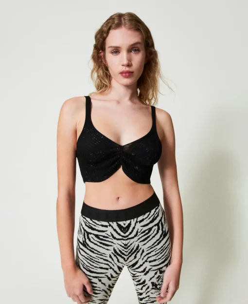 Top MYFO En Maille Avec Imprimé Pailleté