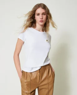 T-shirt Ajusté Avec Broche Crochet