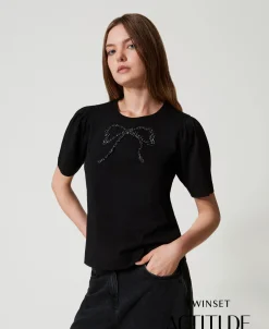 T-shirt Avec Broderie En Nœud