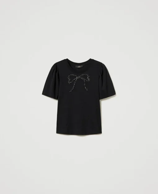 T-shirt Avec Broderie En Nœud