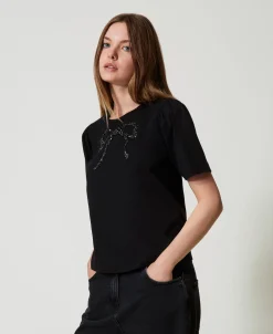 T-shirt Avec Broderie En Nœud