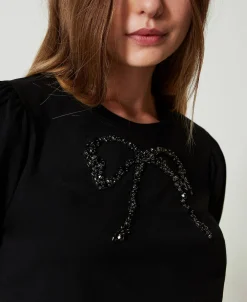 T-shirt Avec Broderie En Nœud