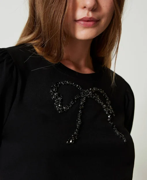T-shirt Avec Broderie En Nœud