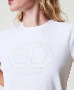 T-shirt Avec Broderie Siglée Oval T