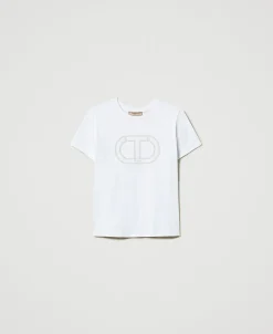 T-shirt Avec Broderie Siglée Oval T