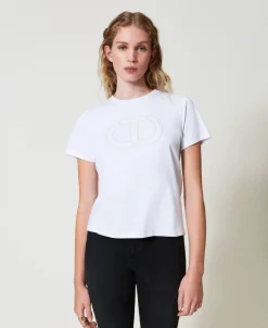 T-shirt Avec Broderie Siglée Oval T