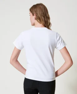 T-shirt Avec Broderie Siglée Oval T