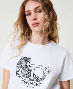 T-shirt Avec Broderie Siglée Et Jaguar
