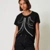 T-shirt Avec Broderies Et Perles