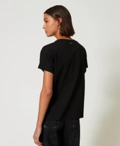 T-shirt Avec Broderies Et Perles