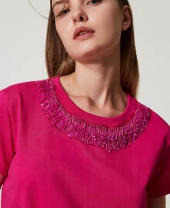 T-shirt Avec Franges Brodées